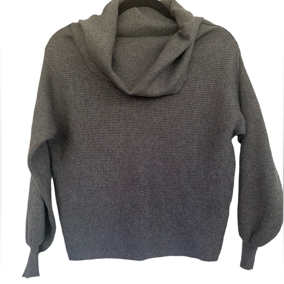 Zara Ribbed Knit Cropped Sweater Cowl Neck - Picture 1 of 11